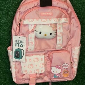 NWT Hello Kitty Bioworld Pink Collector Pin ITA Backpack Plush Display Sanrio